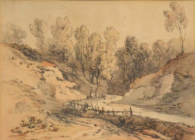 Lot 375 - Attributed to Charles Oldfield Bowles, Landscape with meandering stream