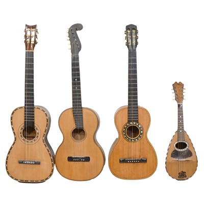 Lot 200a - Mandolin and three Spanish guitars