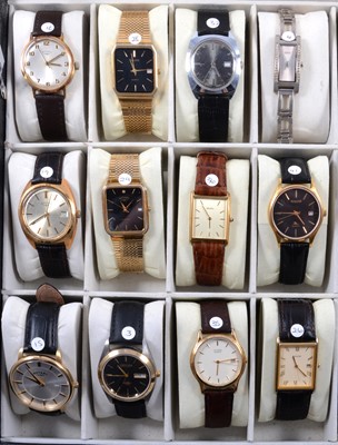 Lot 437 - Twelve gentlemen's vintage wristwatches, various movements.