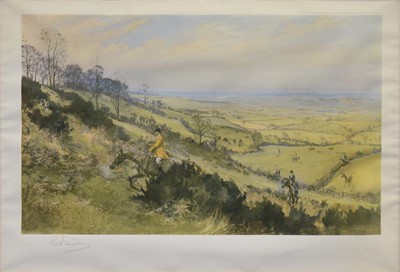 Lot 355 - After Lionel Edwards, The Quorn Hunt, at Little Belvoir, and two others