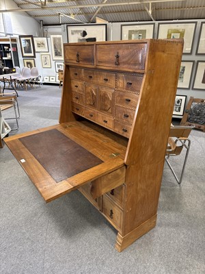 Lot 385 - Peter Waals, a walnut secretaire for Ruth Cole (nee Mitchell)