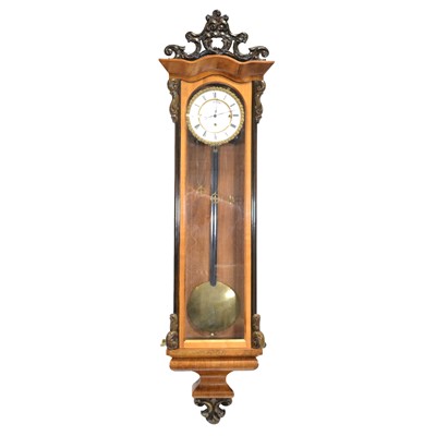 Lot 530 - 19th Century walnut Vienna wall clock, grand sonnerie movement