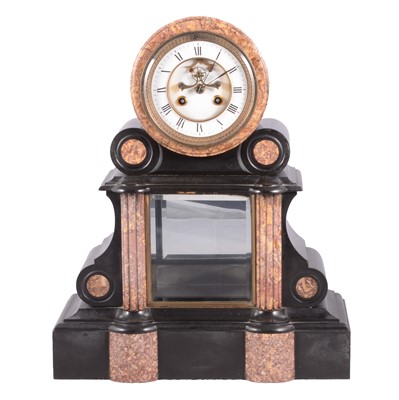 Lot 152 - Large French slate and marble mantel clock