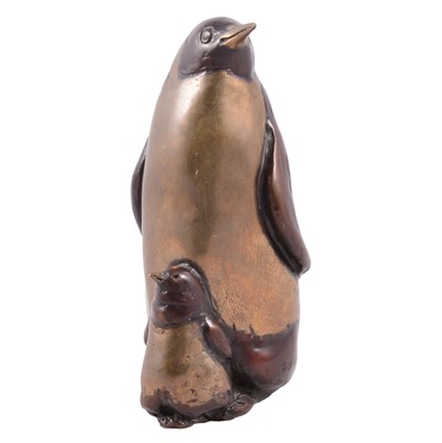 Lot 111a - Rosalie Johnson (British, b. 1933), a bronze penguin group