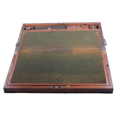 Lot 142 - Large Victorian mahogany and brass banded writing slope
