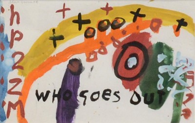 Lot 118 - Alan Davie (Scottish, 1920 - 2014), Who goes out