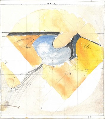 Lot 389 - Adrian Heath (British, 1920-1992), Preparatory sketch - 'CALVAY'
