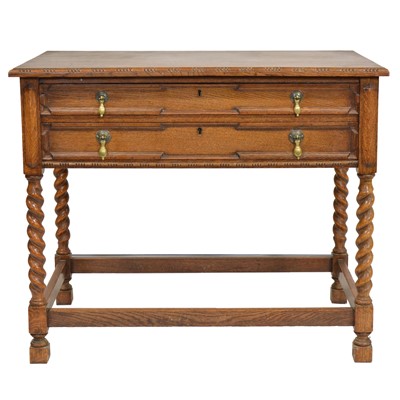 Lot 408 - Oak two drawer cutlery table/ side table