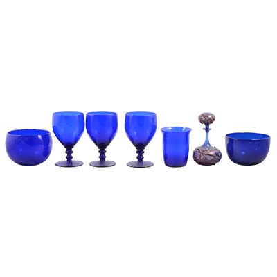 Lot 8 - Small quantity of Bristol Blue glass