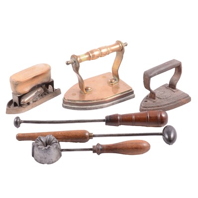 Lot 164 - Large collection of irons, mostly 19th century