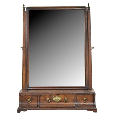 Lot 382 - George III mahogany toilet mirror