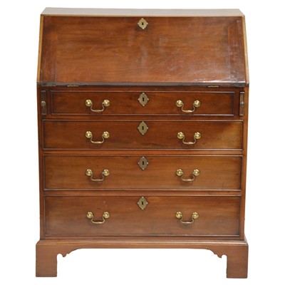 Lot 495 - George III mahogany bureau