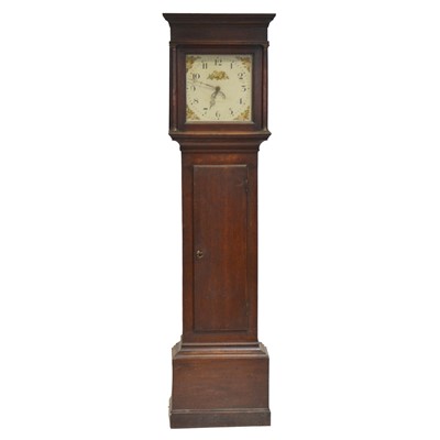 Lot 302 - Country made oak longcase clock, early 19th century