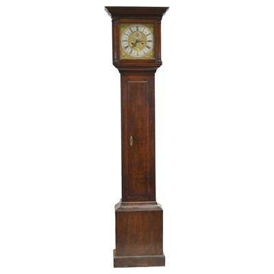 Lot 299 - George III oak longcase clock, signed Sam Barrow, Londini