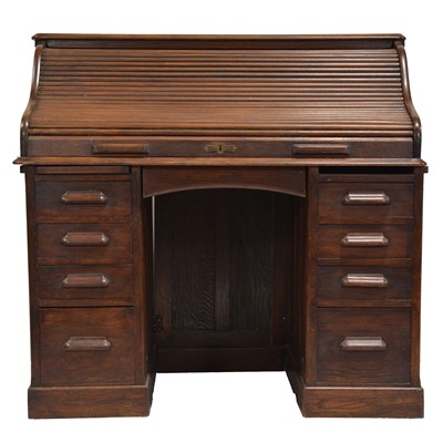Lot 405 - Oak roll-top desk