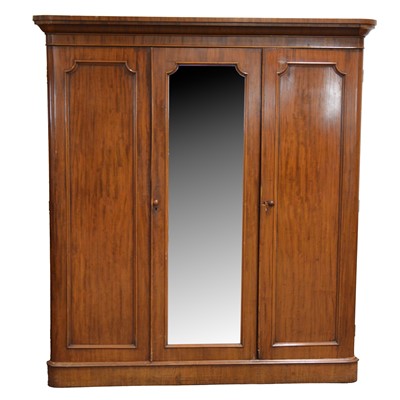 Lot 437 - Victorian mahogany triple wardrobe