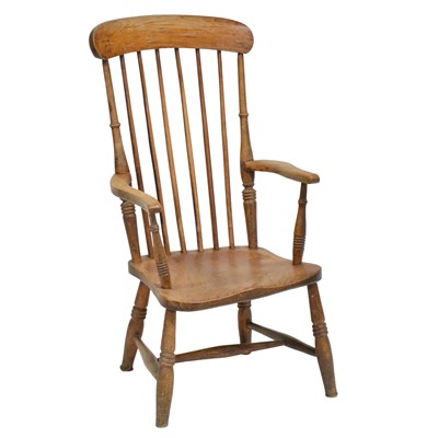 Lot 312 - Victorian elm and ash farmhouse armchair