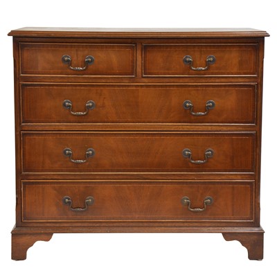 Lot 403 - Two reproduction mahogany chests of drawers, Georgian style