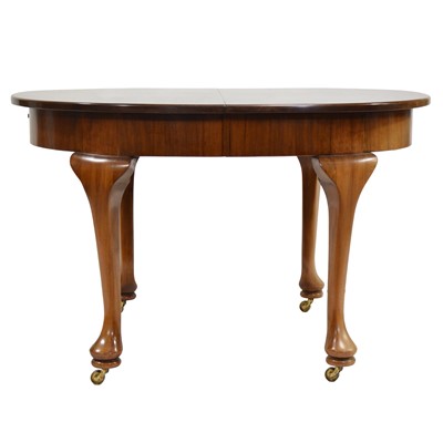 Lot 362 - Edwardian mahogany wind-out dining table and six dining chairs