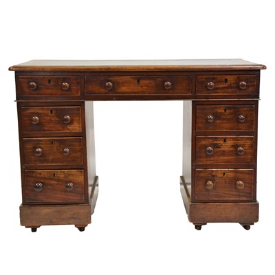 Lot 413 - Victorian mahogany twin pedestal desk