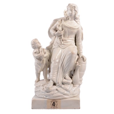 Lot 35 - Staffordshire plain white glazed earthenware group, Widow of Zarephath