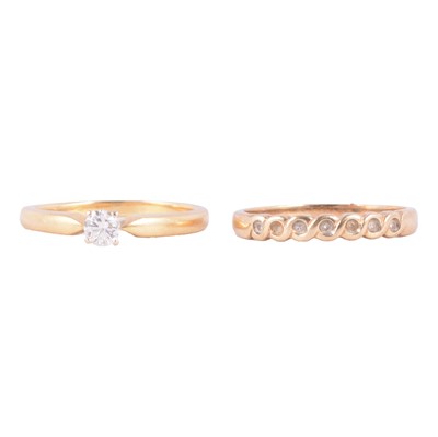 Lot 106 - Two diamond rings.
