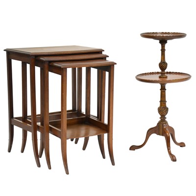 Lot 425 - Small two-tier stand and a nest of tables