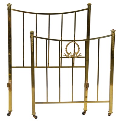 Lot 439 - Pair of Victorian brass single bedsteads