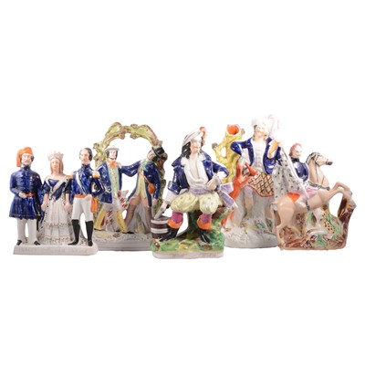 Lot 71 - Five Victorian Staffordshire models