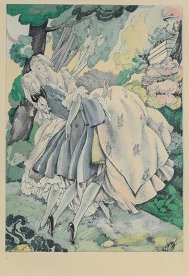 Lot 274 - Umberto Brunelleschi (Italian 1879-1949), two hand coloured etchings for Boylesve's La Lecon d'Amour