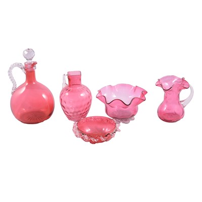 Lot 88 - Small collection of Cranberry glass
