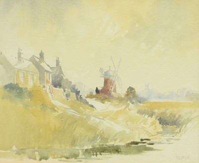 Lot 292 - David Weston, The Windmill, Cley-next-the-Sea, and another watercolour