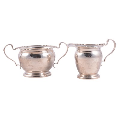 Lot 232 - Silver cream jug and sugar bowl