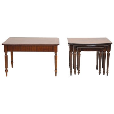 Lot 465 - Raproduction mahogany coffee table, nest of tables, side table and hall table