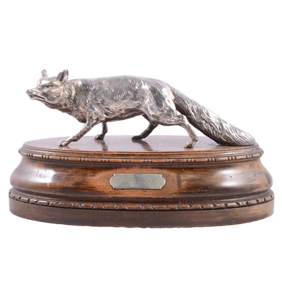 Lot 123 - Cast white metal model of a fox
