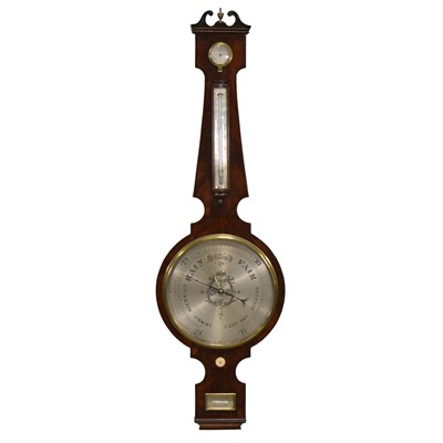Lot 220 - Early Victorian mahogany barometer