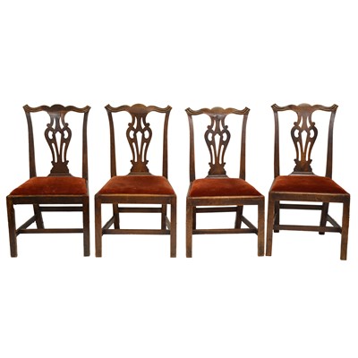 Lot 325 - Two similar sets of six Georgian mahogany dining chairs