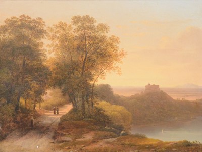 Lot 232 - Continental School, Landscape with settlement on headland