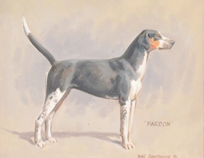 Lot 233 - Neil Cawthorne, “Pardon”, portrait of a Quorn hound