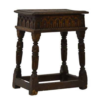 Lot 332 - Oak joint stool