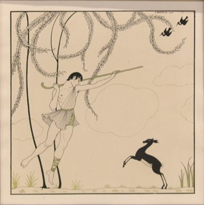 Lot 272 - After George Barbier (French, 1882-1932), Hunter and Deer