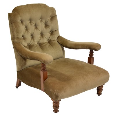 Lot 508 - Late Victorian oak club armchair
