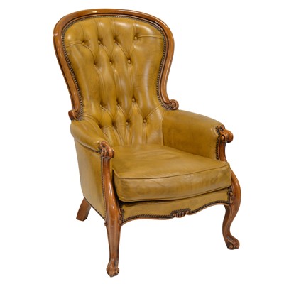 Lot 509 - Victorian walnut easy chair