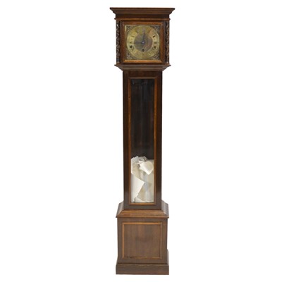 Lot 416 - Stained walnut grandmother clock