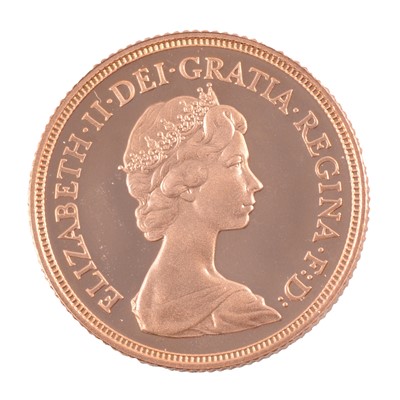 Lot 282 - A 1980 Proof Gold Full Sovereign Coin.