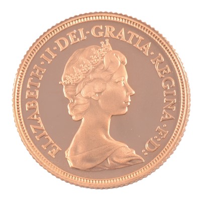 Lot 281 - A 1981 Proof Gold Full Sovereign Coin.