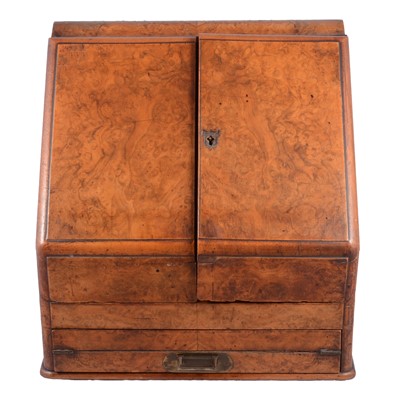 Lot 158 - Victorian burr walnut correspondence box