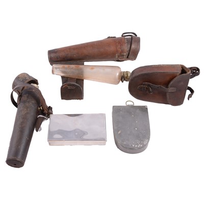Lot 252 - Three hunting flasks; and two sandwich boxes