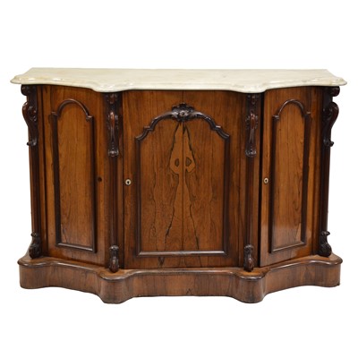 Lot 358 - Early Victorian rosewood credenza