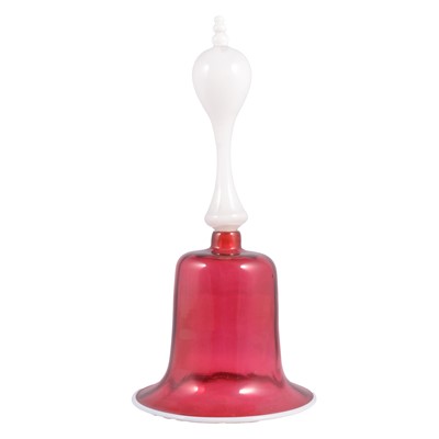 Lot 2 - Victorian cranberry glass handbell